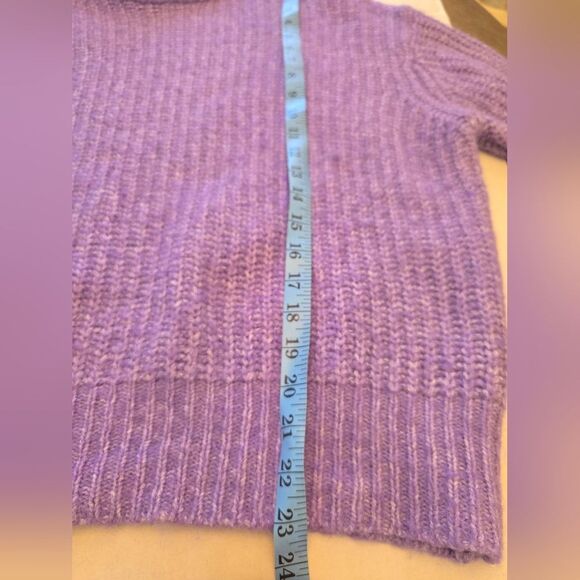 Zara Alpaca And Wool Blend Mock Neck Sweater In Purple Size Small - Picture 6 of 10